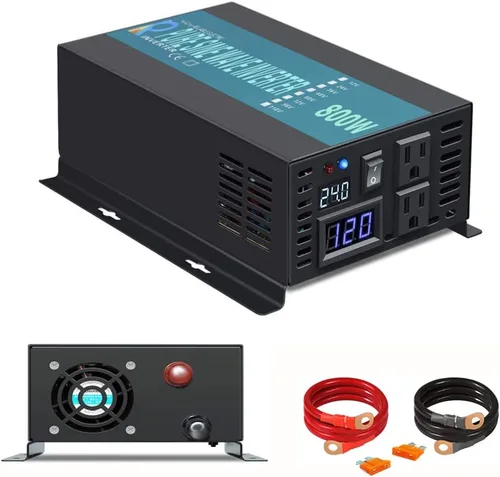WZRELB Inversor de onda sinusoidal pura de corriente alterna para uso fuera de la red de 800W 24Vdc a 120Vac 60Hz, convertidor de potencia con tomas