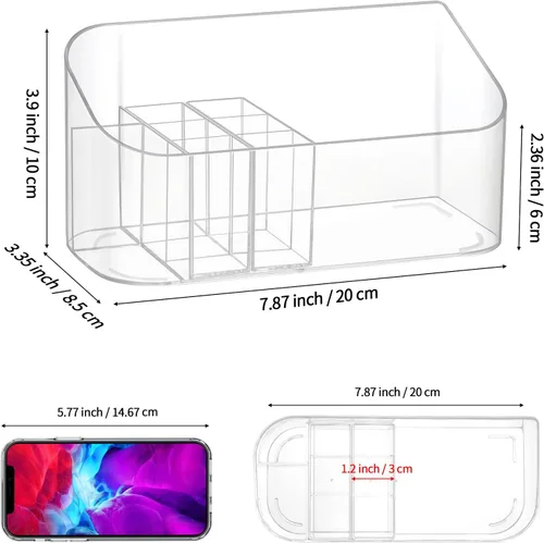Miniatura 2 de Bandeja organizadora de maquillaje transparente, vitrina de cosméticos, pequeño organizador de maquillaje para tocador, baño, encimera, encimera