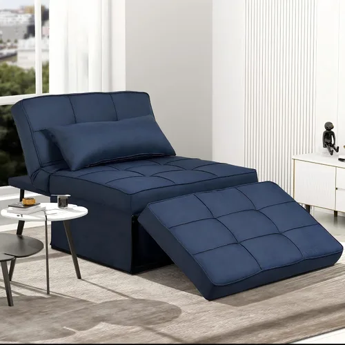 Miniatura 8 de Sofá cama plegable y multifuncional 4 en 1: otomana, cama para invitados moderna con silla reclinable ajustable para habitación pequeña o apartamento
