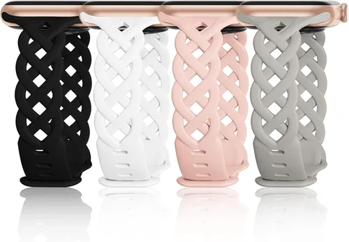 Correas de silicona delgadas compatibles con Apple Watch Band de 1.575 in, 1.496 in, 1.614 in, 1.732 in, 1.772 in, 1.811 in, 1.929 in y 1.654 in,