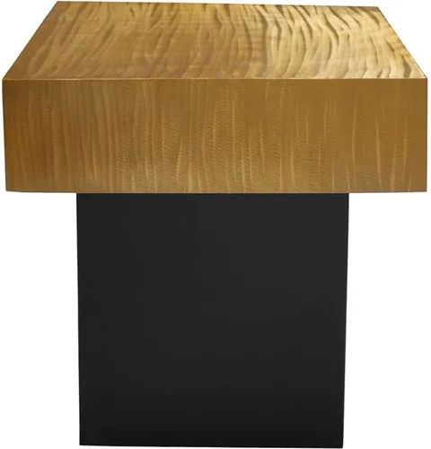 Miniatura 4 de Meridian Furniture Colección Palladium Modern Mesa auxiliar superior texturizada contemporánea con base de metal negro mate, 18 pulgadas de ancho