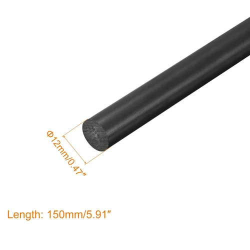 Miniatura 2 de MECCANIXITY Varilla de fibra de carbono, 0.472 in x 5.906 in para RC Plane DIY Herramienta Tubo de ala Quadcopter Arm