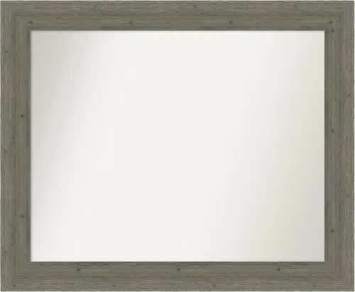 Miniatura 132 de Amanti Art Espejo de baño gris para sobre el fregadero, 27 x 27 pulgadas, espejo de tocador cuadrado gris, marco de madera rústica de campo medio