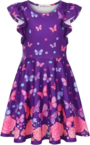 Miniatura 2 de Vestido sin mangas o de manga larga para niñas, vestidos informales con diseño de unicornio o sirena para niñas pequeñas o grandes