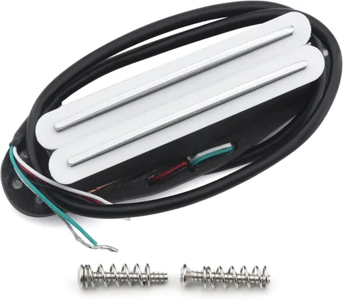 FLEOR Alnico 5 Pastilla Humbucker de Doble Riel Caliente de Tamaño Single-Coil 12-13K, Blanca Blanco