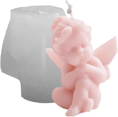 Miniatura 11 de Moldes de silicona para velas de ángel de varios estilos, moldes de silicona para velas de ángel bebé, molde de silicona para decoración
