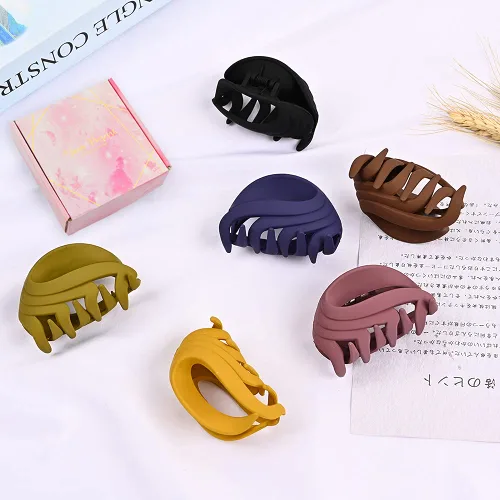 Miniatura 7 de Pinzas para cabello fino, mediano y grueso, pinzas de mandíbula de flores mate fuertes de 2.6 pulgadas para mujeres, niñas y niños, abrazaderas