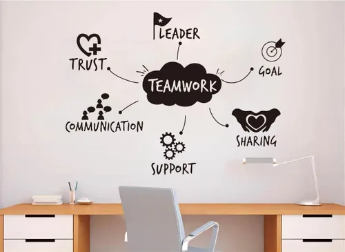 Miniatura 3 de Adhesivo de pared con cualidades de trabajo en equipo, calcomanías inspiradoras para oficina, decoración de trabajo en equipo, removible, sala