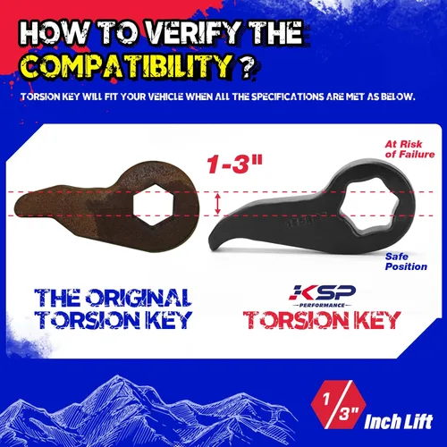 Miniatura 4 de KSP - Llave de torsión de 1-3 pulgadas para Silverado Sierra 2500HD 3500HD 2011-2019, llave de barra de torsión forjada ajustable compatible