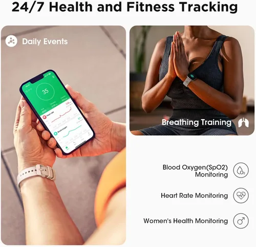Miniatura 3 de Relojes inteligentes para mujer Fitness Rastreador de actividad física con marcarecepción de llamadas 247, ritmo cardíaco, monitor de sueño SpO2