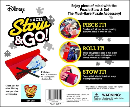 Miniatura 2 de Ravensburger 17974 Disney Mickey Puzzle Stow & Go - Almacena y transporta rompecabezas de hasta 1000 piezas