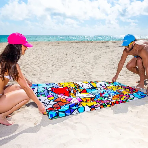 Miniatura 4 de BRITTO Romero - Toalla de playa de algodón XL, 39 x 67 pulgadas, Best Friends