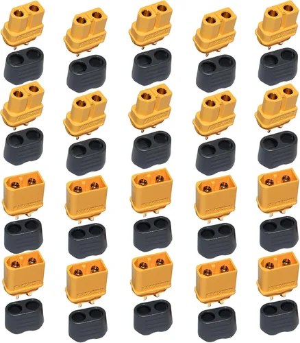 Miniatura 10 de 10 pares de conectores XT60 – Enchufes de alimentación macho y hembra bala para RC Lipo batería de control remoto coches