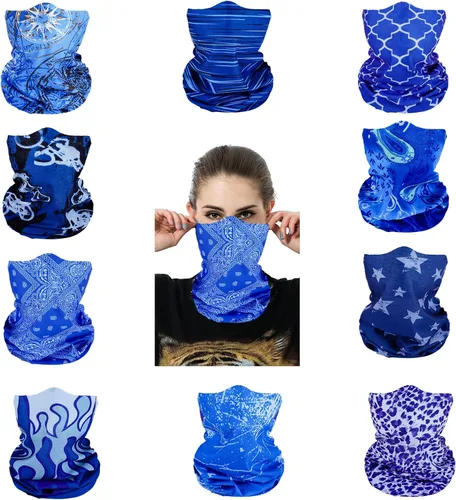 Miniatura 16 de Mascarillas de Polaina para el Cuello, Bufanda en Tubo, Bandanas Sin Costuras, Pañuelos para el Rostro, Cubierta Multiusos para la Cabeza