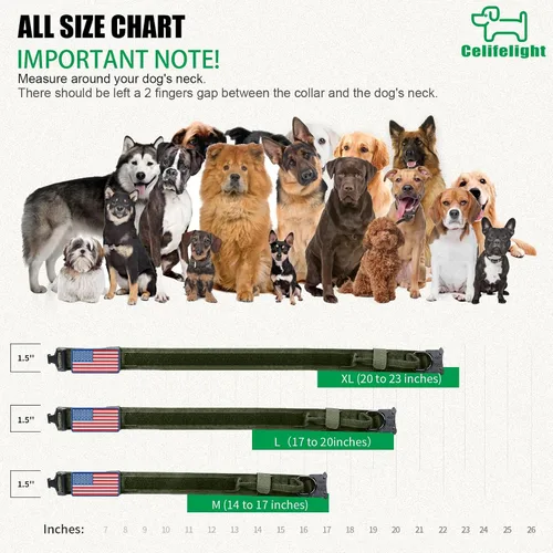 Miniatura 4 de Collar táctico militar para perro, nailon ajustable, hebilla de metal resistente con asa para entrenamiento, parches (verde, XL)