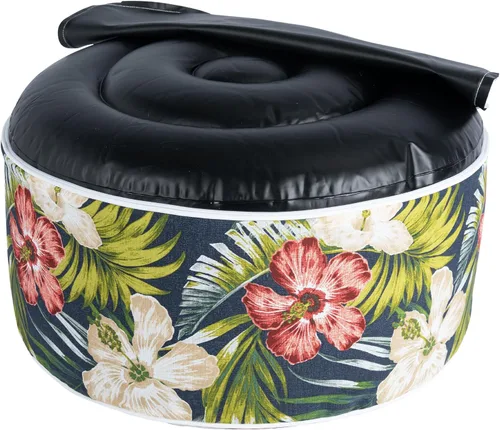 Miniatura 5 de Magpie Fabrics Taburete inflable para interiores y exteriores, reposapiés redondo, repelente al agua, 20 x 9 pulgadas de alto, portátil para patio