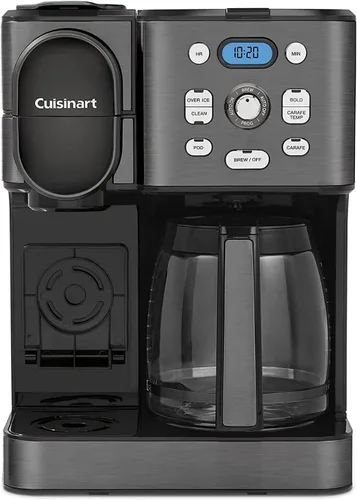 Miniatura 6 de Cuisinart Cafetera de 12 tazas, jarra de vidrio de una sola porción, máquina automática de café caliente y helado, control de fuerza de preparación