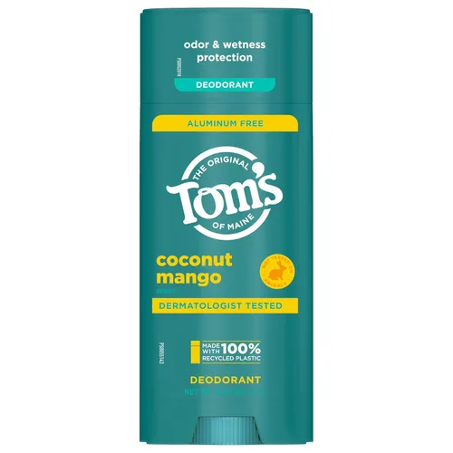 Miniatura 9 de Tom's of Maine Desodorante natural sin aluminio de coco y mango para mujeres y hombres, se pone transparente, protección contra olores y humedad