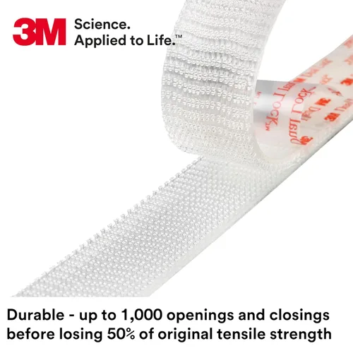 Miniatura 4 de 3M Sujetadores resellables de doble bloqueo SJ3560, tipo 250, transparentes, 1 pulgada x 50 yardas, uso industrial, cierre a presión, fuerte