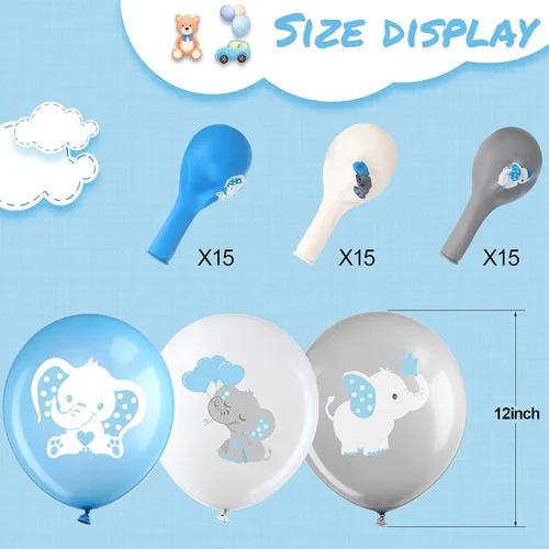 Miniatura 2 de Aoriher 45 globos de elefante de 12 pulgadas, globo de elefante para baby shower, para bebés, niños y niñas, revelación de género, suministros