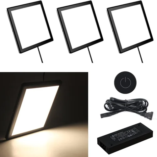 Miniatura 13 de VST Mini panel de iluminación para debajo del gabinete, 3 unidades, 3.94 pulgadas, 12 V, 2.5 W (total 7.5 W) con interruptor de atenuación Paquete