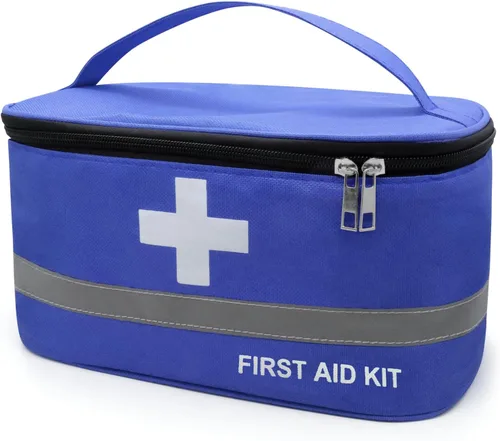 Miniatura 10 de Faylapa Bolsa vacía de primeros auxilios, 10.2 x 5.5 x 5.5 pulgadas, bolsa portátil de almacenamiento médico de primeros auxilios para exteriores