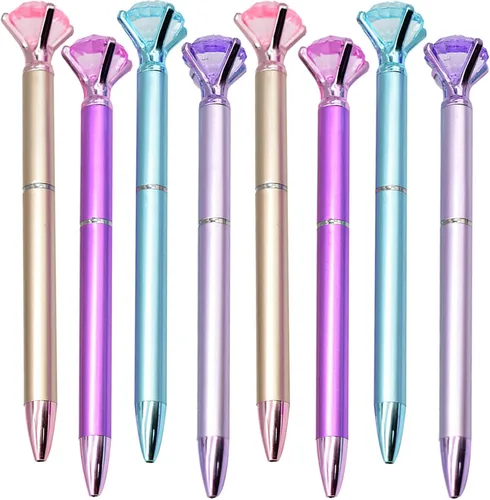 Maydahui 24 bolígrafos de diamantes de tinta negra, retráctiles, diseño de metal brillante para niñas, mujeres, fiestas, día de San Valentín