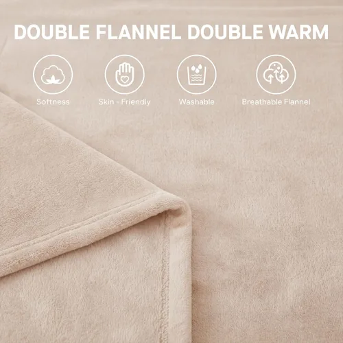 Miniatura 6 de Sealy - Manta eléctrica térmica tamaño 50"x60", manta eléctrica de franela doble suave con 6 niveles de calor y apagado automático de 2-10 horas