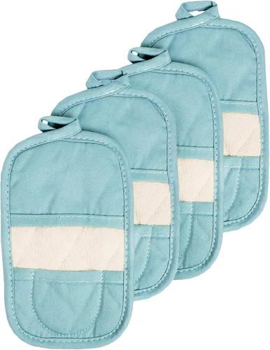 Miniatura 8 de RITZ Soportes para ollas y almohadillas térmicas prémium (paquete de 4), 8.5 x 5.5 pulgadas, resistentes al calor, 100% algodón, bolsillo con bucles