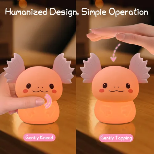 Miniatura 2 de Regalos de Axolotl Luz Nocturna para Niños, Bonita Lámpara de Axolotl de Silicona para Bebé y Niño Pequeño, Luz Nocturna de Animales para Niños