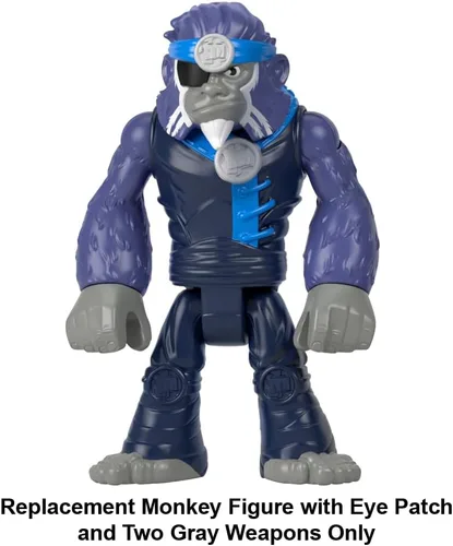 Miniatura 3 de Fisher-Price Pieza de repuesto Imaginext Gorilla Fortress Playset – HML57 – GYX00 ~ Figura de mono posable de repuesto con parche en el ojo y dos