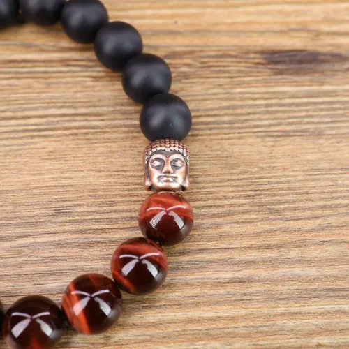 Miniatura 6 de COAI Pulsera de oración para hombre y mujer, Piedra, ónix