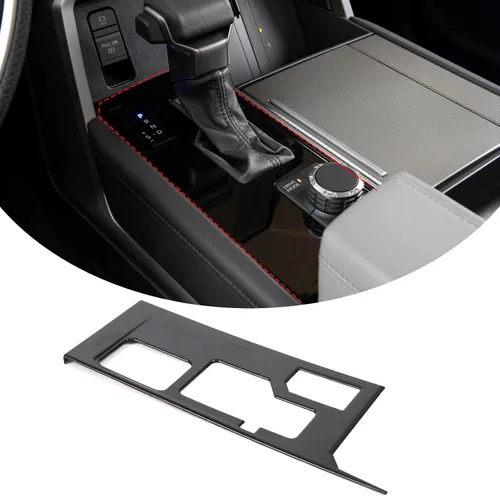 Miniatura 11 de TOYCIDFG Cubierta del panel de palanca de cambios compatible con Toyota Tundra 2022-2026, accesorios interiores (negro UV)