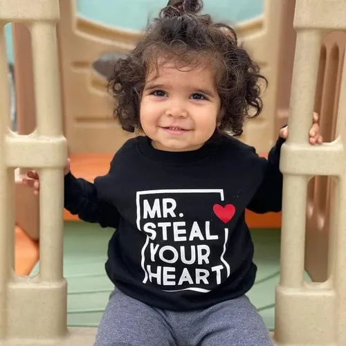 Miniatura 2 de Eadrioss Sudadera con cuello redondo de chenilla para bebé niño y niña, para San Valentín, para el día de San Valentín
