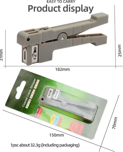 Miniatura 8 de 45-162 Pelacables de fibra óptica de fibra óptica Pelacables de cable coaxial Herramienta de corte de pelado(45-162)