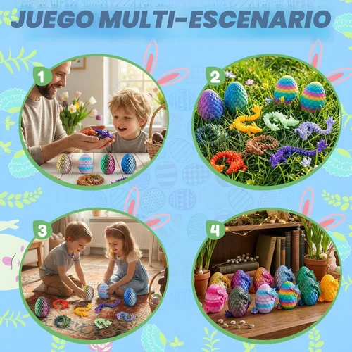 Miniatura 4 de Rapean Huevos de dragón impresos en 3D, huevo de dragón de cristal misterioso para rellenos de cestas de Pascua y esenciales, juguetes y decoración