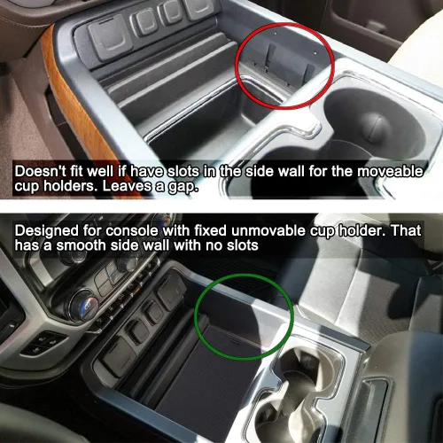 Miniatura 2 de JKCOVER Tapa de Compartimiento Organizador de Consola Central Compatible con Sierra 1500 2500HD 3500HD Denali Silverado Bolsillo Secreto Oculto Tapa