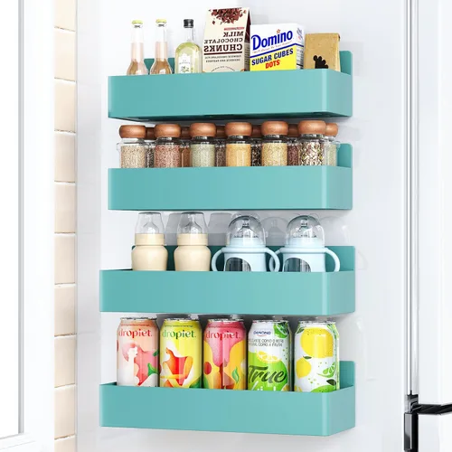Miniatura 29 de Mystozer Estante Magnético para Especias para Refrigerador, Organizador de Cocina y Estante de Almacenamiento, Negro (Paquete de 6)..