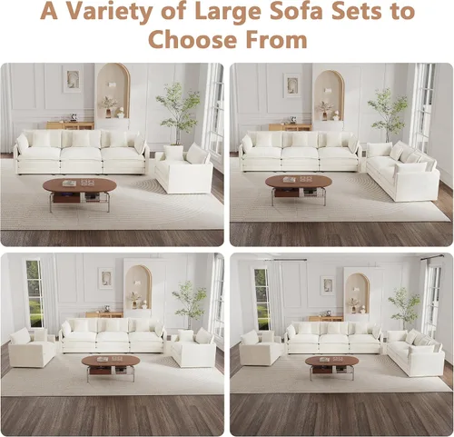 Miniatura 7 de mikibama - Sofá seccional modular, sofá en forma de L de 76.4 pulgadas para sala de estar, sofá cama cómodo tipo nube con otomano móvil, combinación