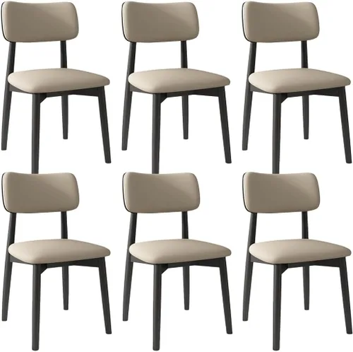 Miniatura 26 de YVYKFZD Solid Wood Dining Chairs, Kitchen Chairs Set with Curved Backrest, Leather Upholstered Dining Room Chair, Armless Living Room Chair, for