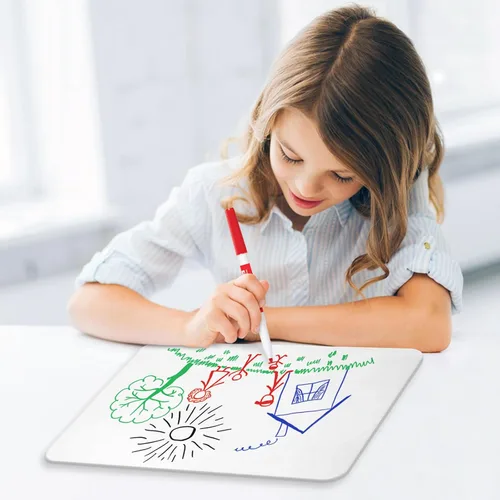Miniatura 8 de Pizarra pequeña de borrado en seco de 9 x 12 pulgadas (paquete de 2) - Mini pizarra blanca para niños y estudiantes, pizarra blanca portátil
