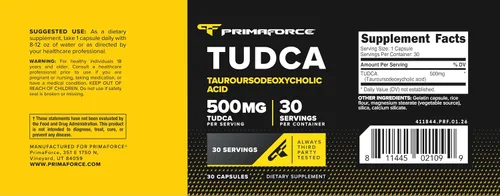 Miniatura 5 de Primaforce TUDCA (ácido tauroursodesoxicólico) 30 porciones, 500 mg de Tudca por porción Sales biliares de alta calidad, sin gluten, suplemento
