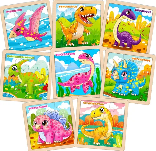 Miniatura 10 de Rompecabezas de madera para niños pequeños, 9 piezas de rompecabezas de animales para niños de 3 a 5 años, actividades de aprendizaje preescolar