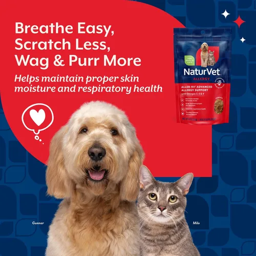 Miniatura 3 de NaturVet Aller-911 Advanced Allergy Aid Fórmula en polvo más antioxidantes para perros y gatos, polvo de 9 onzas, fabricado en los Estados Unidos