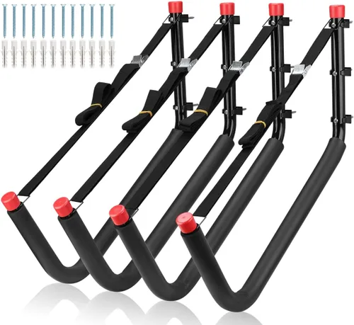 Miniatura 10 de Kayak Storage Racks, Wall Mount Garage Storage Hooks for Kayaks, SUP, Paddle Boards and Surfboards, Heavy Duty Hangers