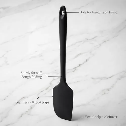 Miniatura 9 de espátula resistente al calor de 600ºF, espátula de silicona sin costuras de 28.8 cm de alto para cocina, apta para altas temperaturas, utensilio