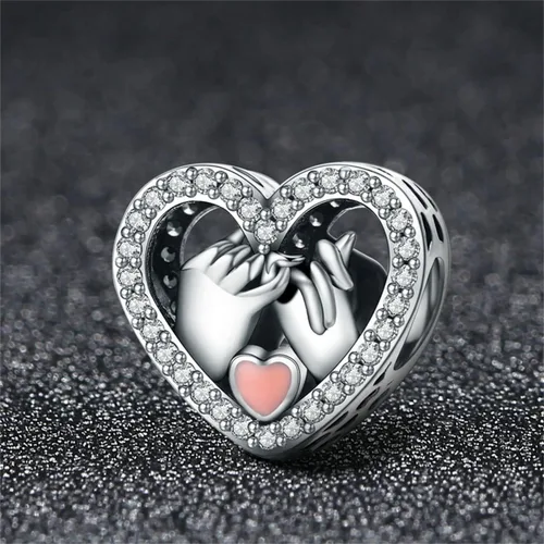 Miniatura 7 de BISAER Abalorio de plata de ley 925 con cuentas de cristal azul Hamsa para pulsera Pandora