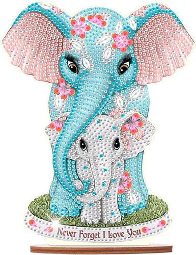 Miniatura 10 de Kits de adornos de escritorio de pintura de diamante para adultos, ángel mamá, sosteniendo bebé, arte de diamante por números, decoraciones