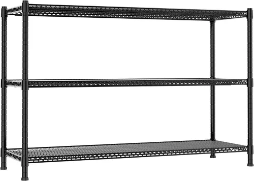 Miniatura 8 de REGILLER Estante de almacenamiento de 3 alambres ajustable y resistente, organizador de alambre de metal para lavandería, baño, cocina, despensa