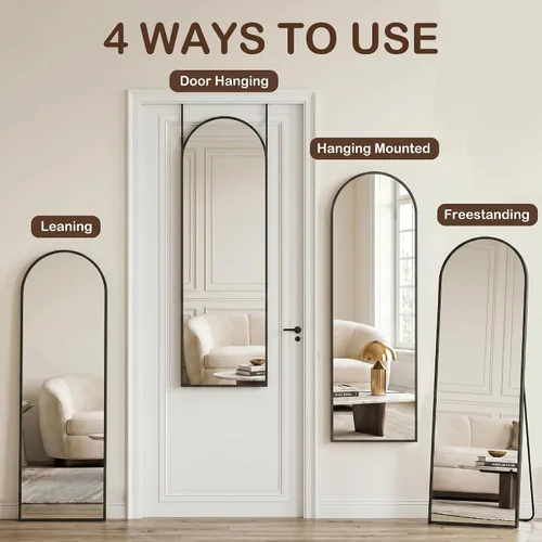 Miniatura 4 de Antok Espejo colgante de longitud completa sobre la puerta, espejo de pared independiente para dormitorio, sala de estar, entrada, 48 pulgadas